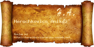 Herschkovics Anikó névjegykártya